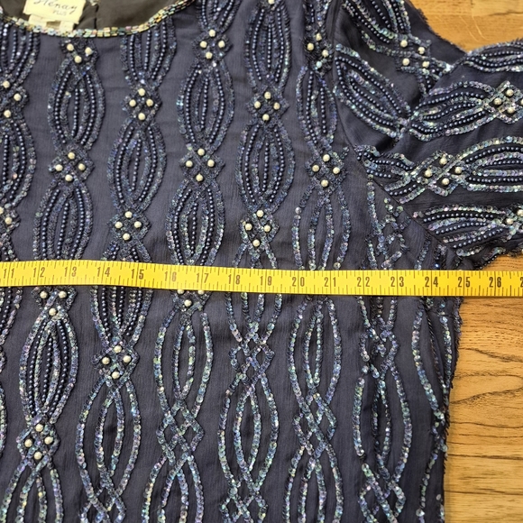 Sténay Beaded Sequin Keyhole Back Silk Dress - Picture 12 of 14